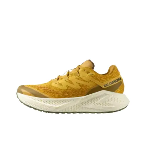 SALOMON Aero Glide Abrasion-Resistant Low-Top Running Shoes Men's Mustard Yellow