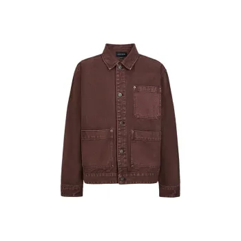URBAN REVIVO Denim Jacket Men's Red Brown