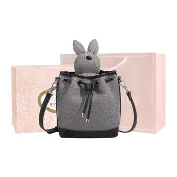 MISS GAIL Synthetic Leather Bucket Bag, Crossbody Bag Women's Space Bunny