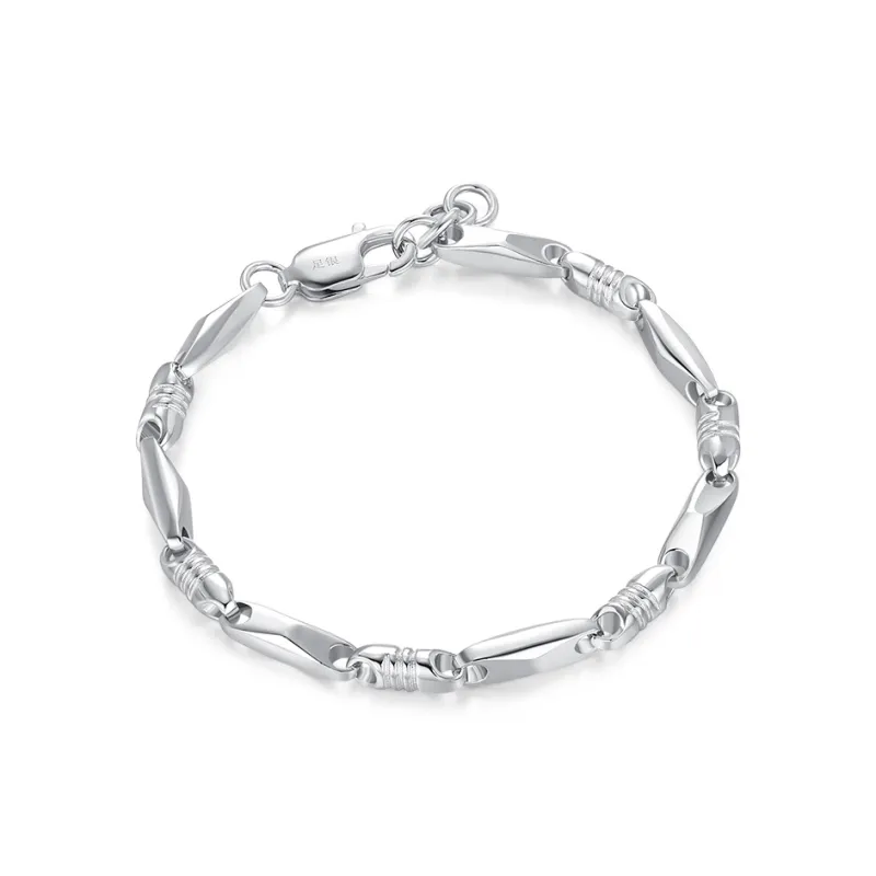 YUDIAN S999 Fine Silver Pure Silver Bracelets Men's-0
