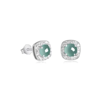 KING TAI SANG Ice Glutinous Jadeite Stud Earrings Women's