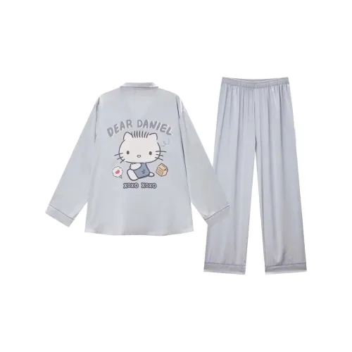 GUKOO x Hello Kitty Sanrio Series Pajama Set Men's Lead Gray