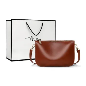 MILLIE'S Cow Leather Underarm Shoulder Bag, Crossbody Bag, Small Square Bag Regular Women's Brown