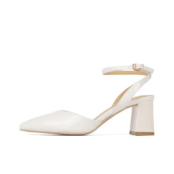 TADSW Chunky Heel High Heels 6cm Women's White