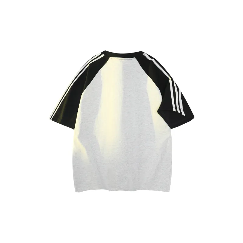 WARNING LIGHT T-Shirt Unisex White Heather Gray & Black Sleeves-1