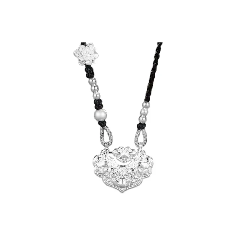 YINZHIXING Foot Silver 990 Necklaces Unisex-5