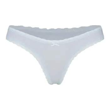 SKIMS SS25 LIGHTWEIGHT COTTON LACE THONG Underpants Women's 1 Pack ZEN BLUE/Chen Blue