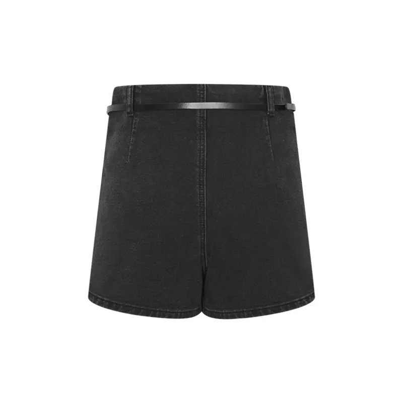 URBAN REVIVO Denim Shorts Women's Jet Black-1