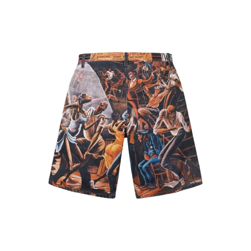 Supreme Ernie Barnes Baggy Denim Short-4
