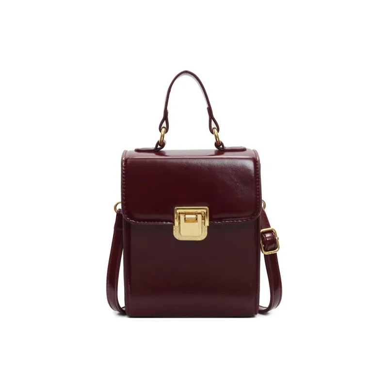 Yalu PU Crossbody Handbag Regular Women's Black/Ancora Red/Brown/Coffee-7