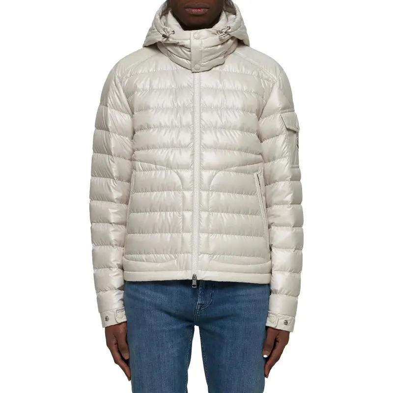 Moncler Lauros Logo Patch Zip Up Hooded Jacket-1