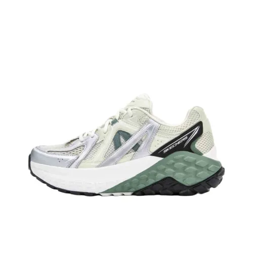Skechers Durable Breathable Low-Top Casual Running Shoes Men's Beige Green