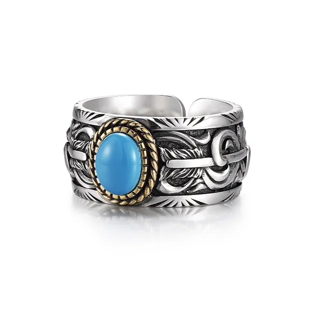 IDEAGEMER 925 Sterling Silver Rings Men's-1