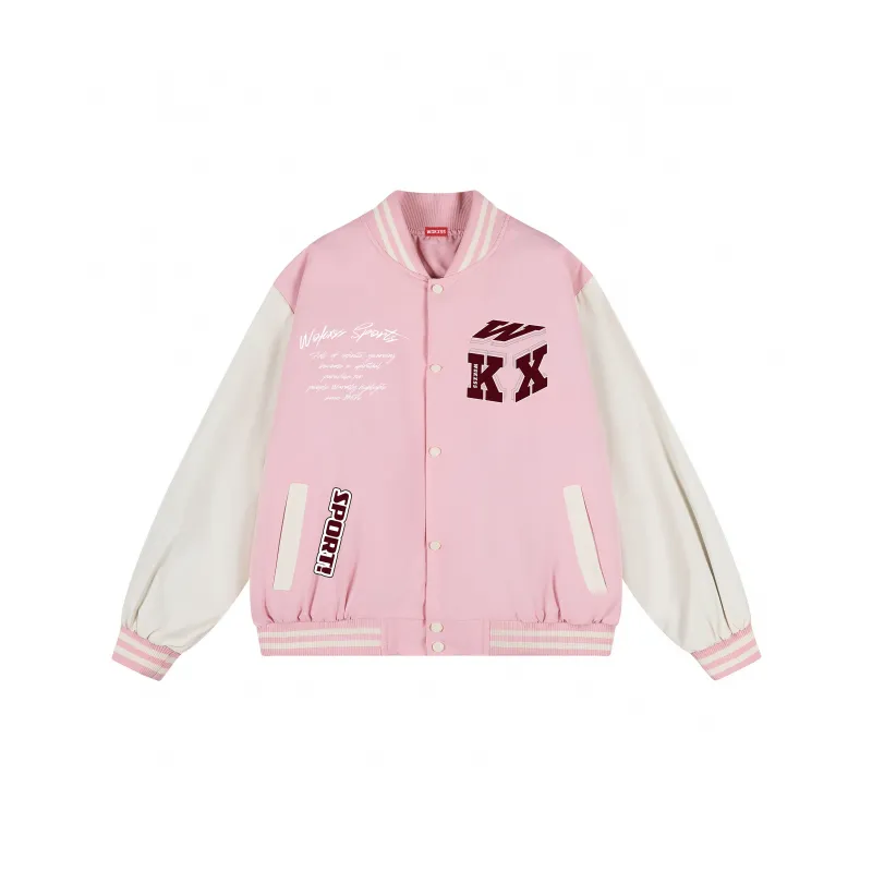 WOKXSS Baseball Jacket Unisex Black-4