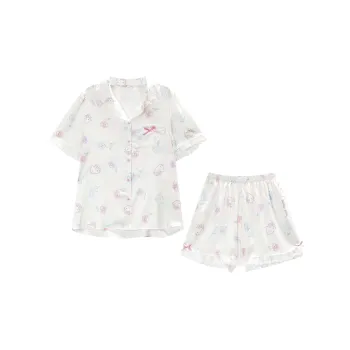 GUKOO x Hello Kitty Sanrio Series Pajama Set Women's Fish Belly White