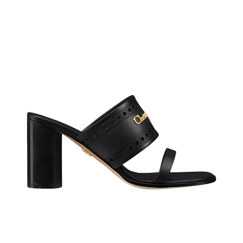 DIOR D-Lane Slip-Resistant Slide Slippers 8cm Women's Black-1