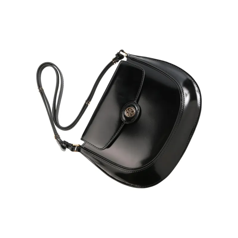 TORY BURCH Robinson Spazzolato Small Flip Bag Black-2