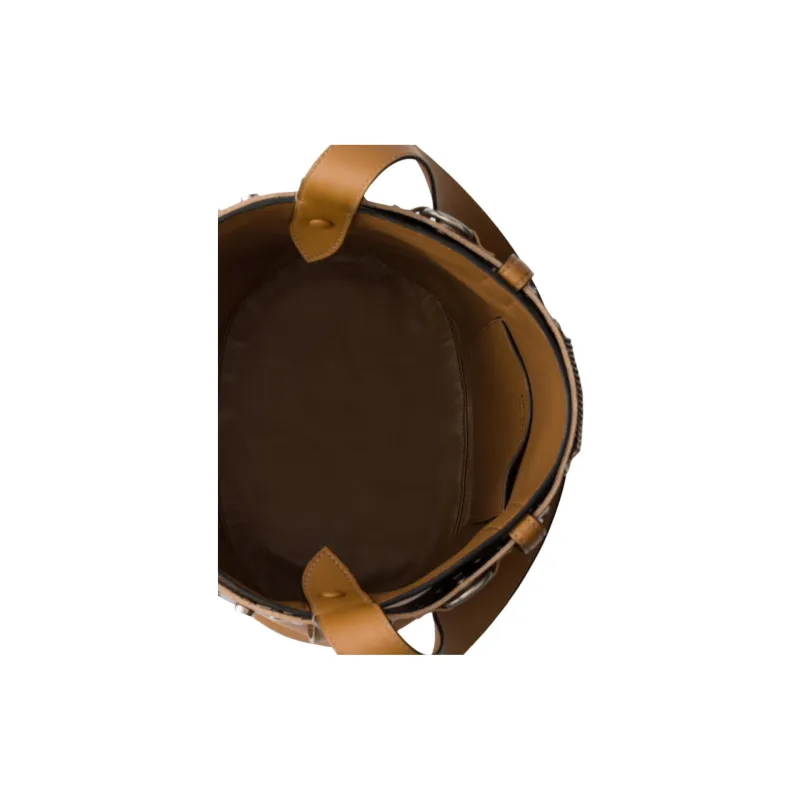 PRADA Cow Leather Bucket Bag, Handbag, Shoulder Bag Regular Women's Camel-3
