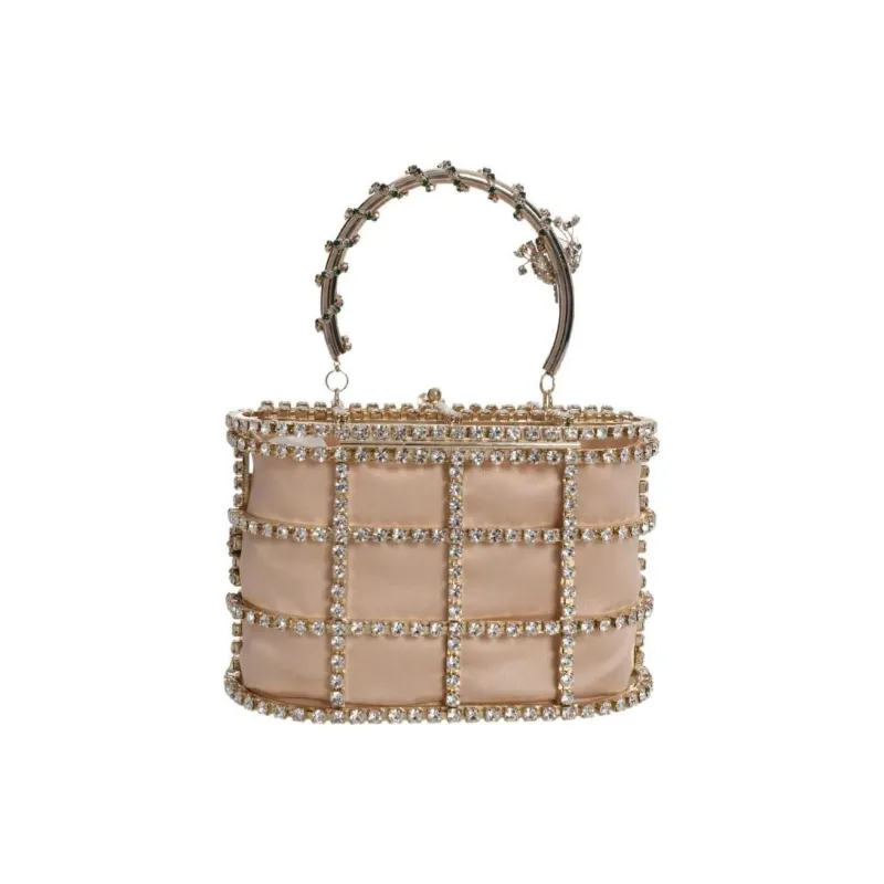Rosantica Vivetta Collaboration Crystal One Shoulder Handbags Mini Women's Gold-1