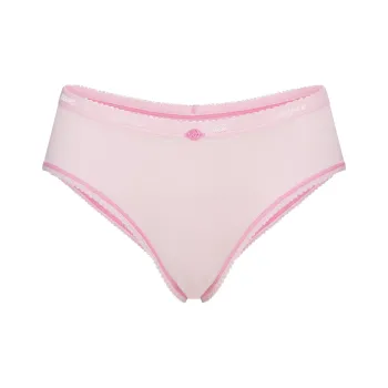 SKIMS SS25 LIGHTWEIGHT COTTON LOGO PICOT HIPSTER Underpants Women's 1 Pack CHERRY BLOSSOM/Cherry Blossom Color
