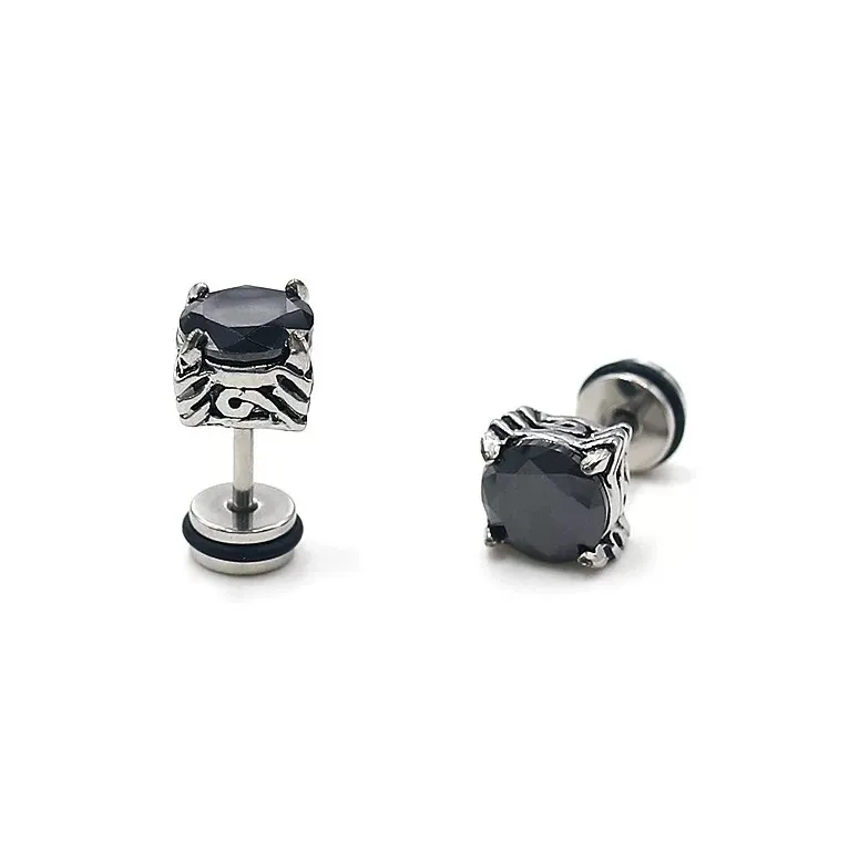 GUDUD Titanium Steel Stud Earrings Men's-0