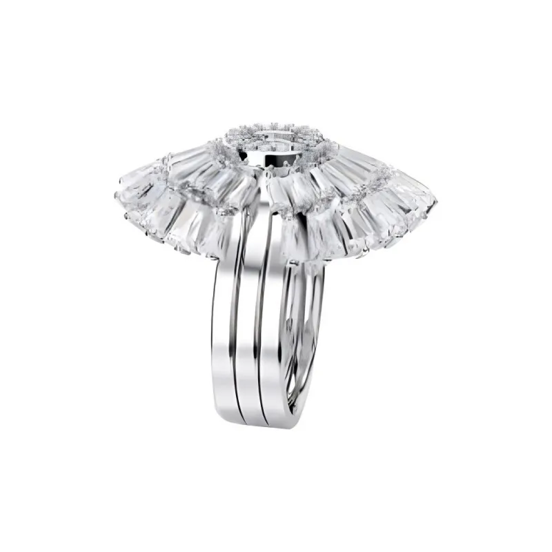 Swarovski Rhodium Plated Rings Unisex Silver-2