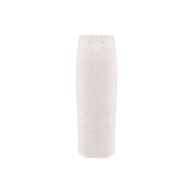 Brunello Cucinelli Cavalry Front Slit Midi Skirt-1