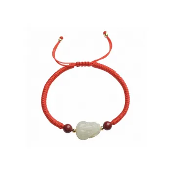 Cuiya Golden Building Hetian Jade Bracelets Pale Greenish White Jade Women's