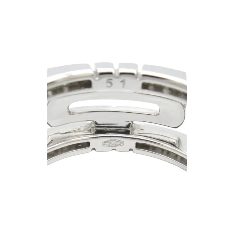 BVLGARI 2010s Pre owned 18K White Gold Parentesi Diamond Ring-2