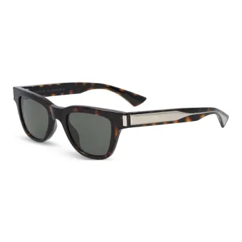SAINT LAURENT Acetate Metal Resin Square Sunglasses Unisex Havana