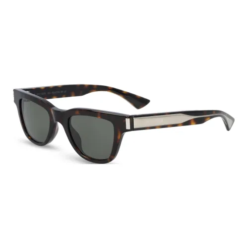 SAINT LAURENT Acetate Metal Resin Square Sunglasses Unisex Havana