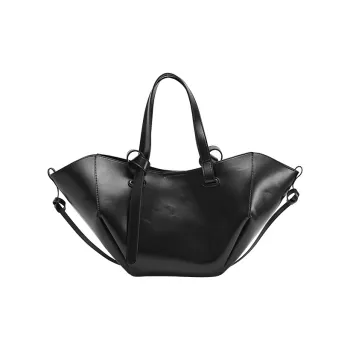 URBAN REVIVO Artificial Leather Tote Handbag, Shoulder Bag Women's Black/White