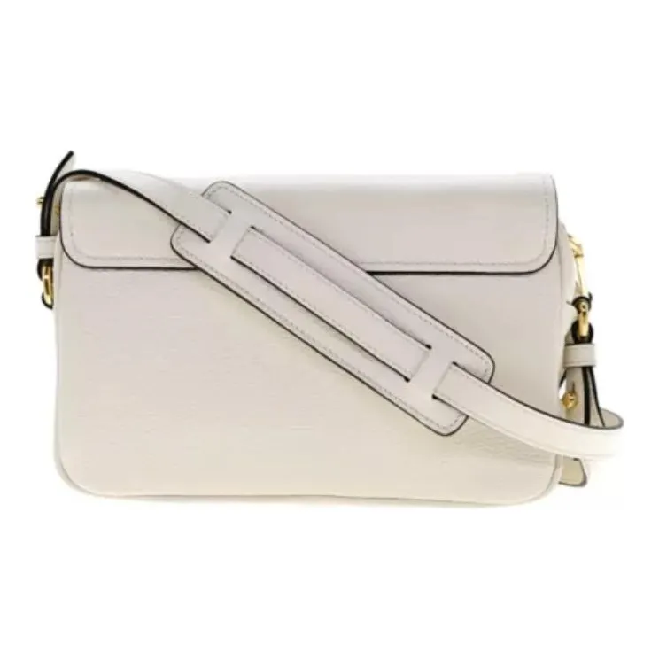 PRADA Leather Camera Bags Crossbody Bag Shoulder Bag Small Size Women's White-2
