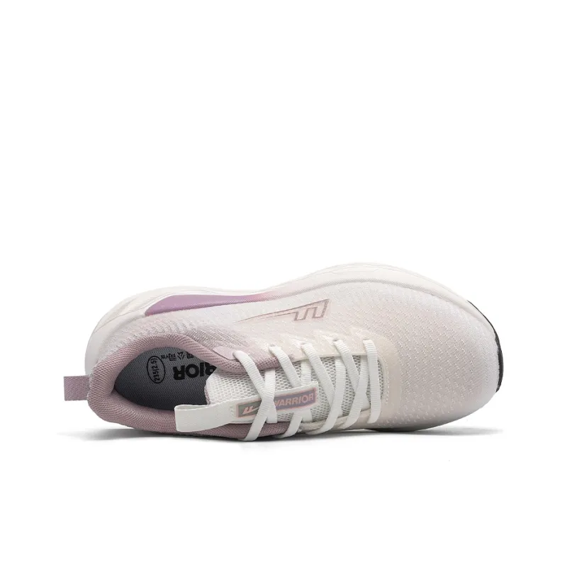 Warrior Cushioned Breathable Slip-Resistant Low-Top Running Shoes Women's White Purple-3