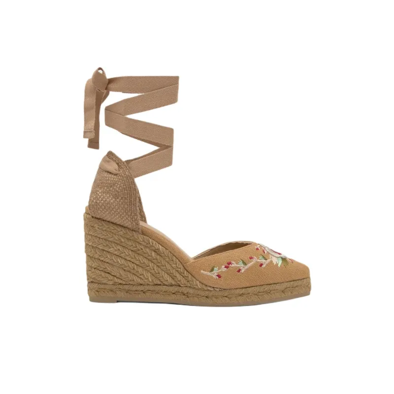 ETRO x Castañer Joyce Wedge Heel High Heels 7cm Women's Tan-1