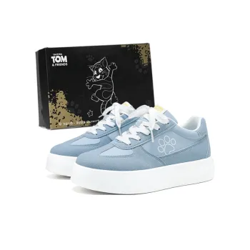 TALKING TOM Low Top Skateboard Shoes Women's White Blue