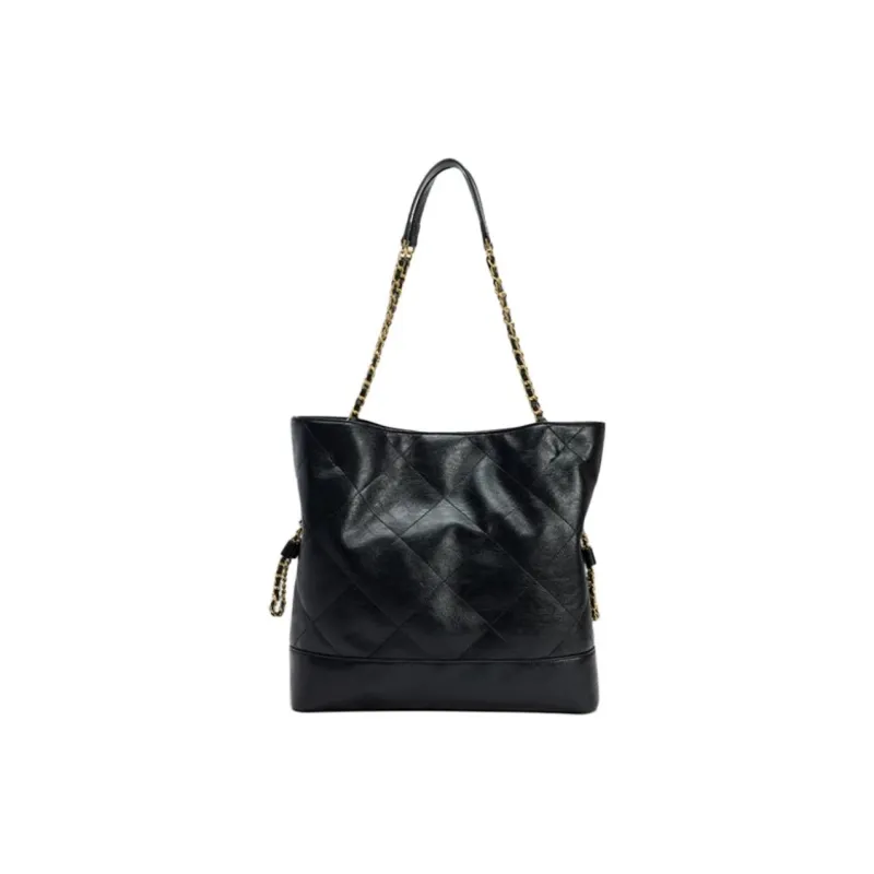 URBAN REVIVO Artificial Leather Tote Bag, Shopping Bag, Shoulder Bag Tubas Women's Black-2