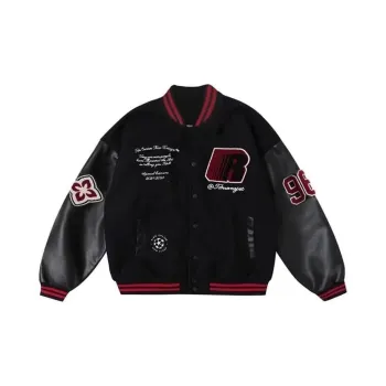 TESTUNG Fashion Baseball Jacket Unisex Classic Black