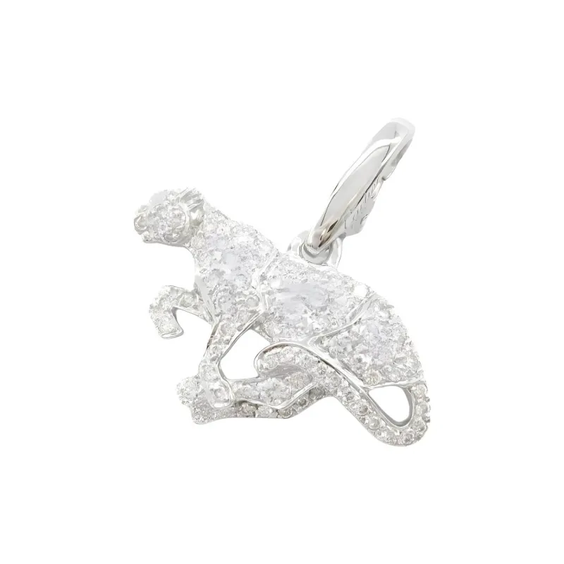 Cartier 2010s 18kt White Gold Panthère Diamond Pendant-1