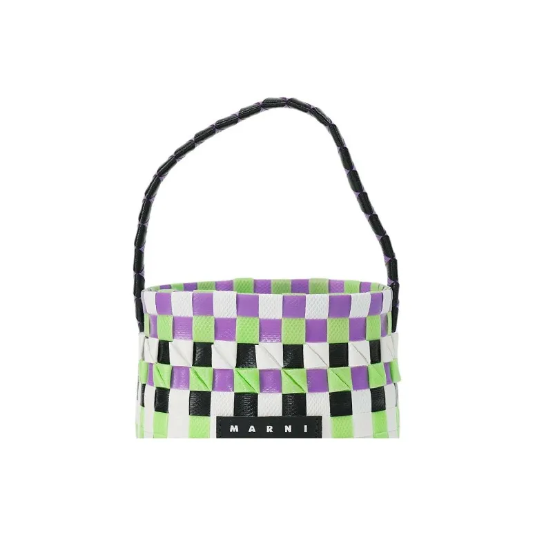 MARNI Logo Patch Checked Shoulder Bag-2