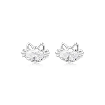 TRUE ME Zircon 999 Fine Silver Stud Earrings Women's
