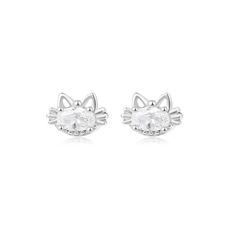 TRUE ME Zircon 999 Fine Silver Stud Earrings Women's-0