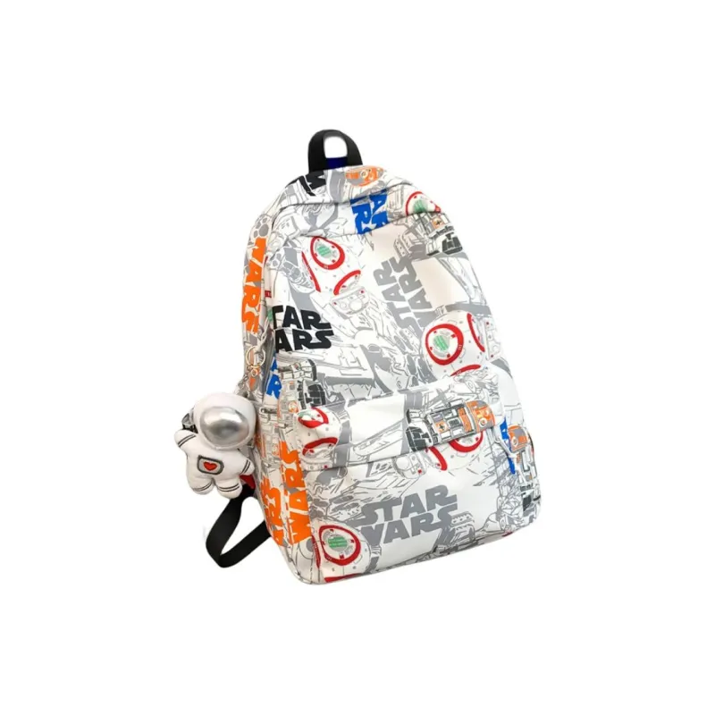 URBAN FOREST Nylon Fabric Backpack Unisex Black/Orange Red/Blue-6