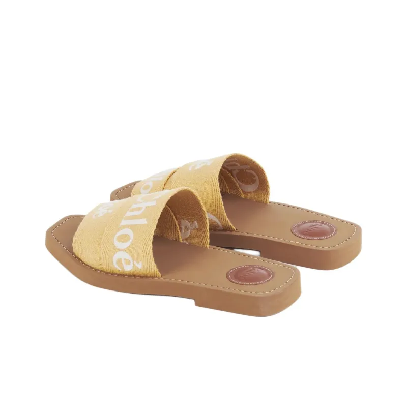 Chloe Woody Slide Slippers Women's Yellow-3