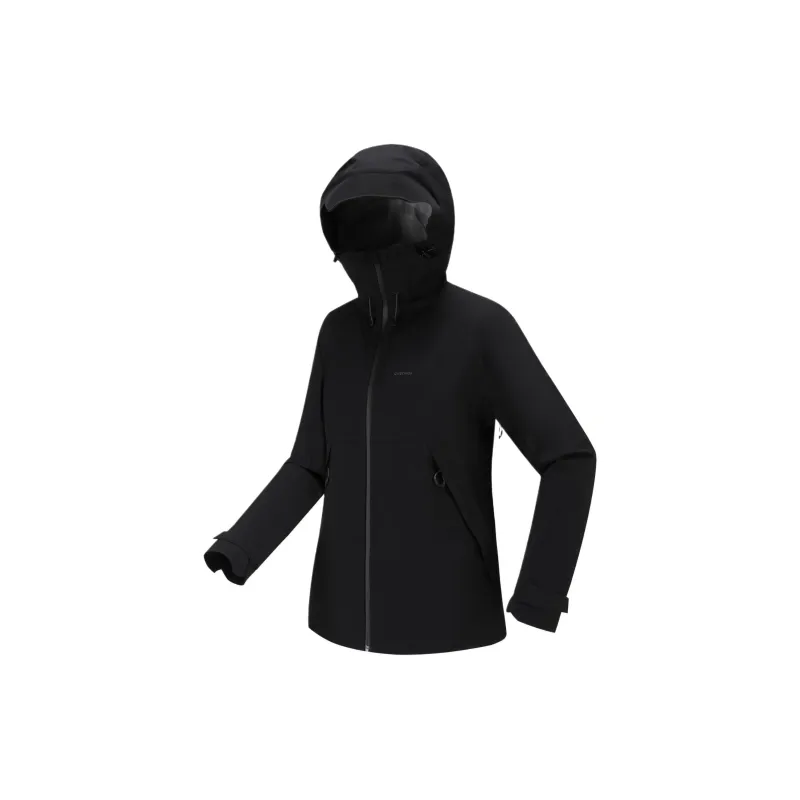 DECATHLON Hiking, Urban Living, Travel, Commuting, Ice Climbing, And Rock Climbing Jacket Women's Smoky Black-3