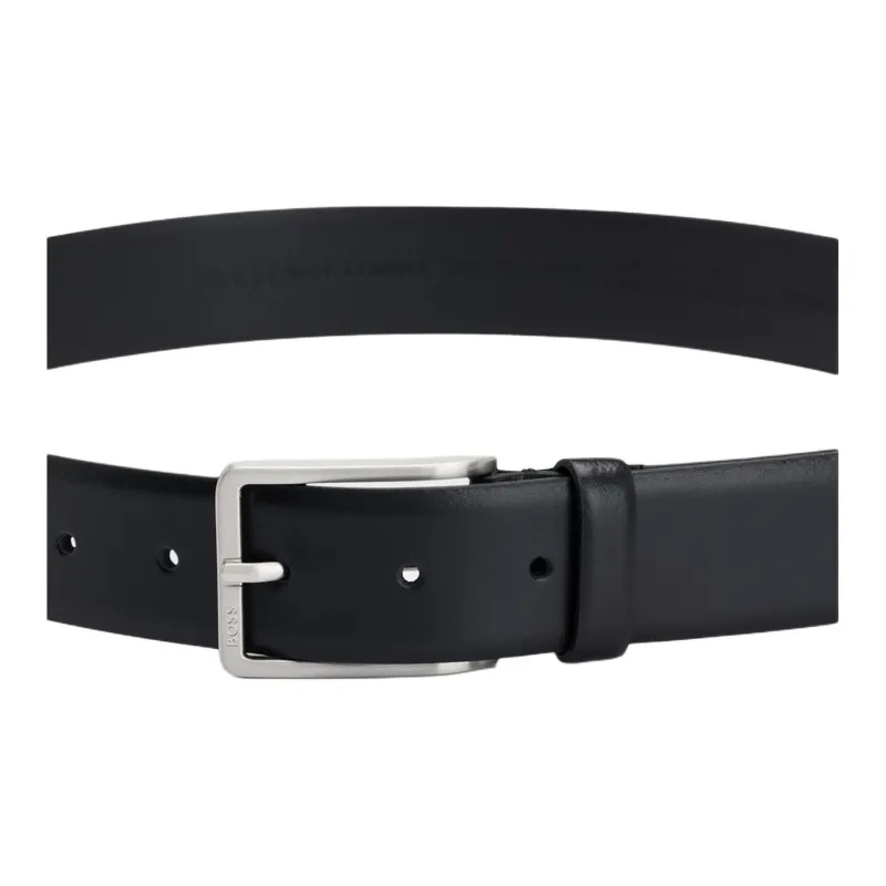 HUGO BOSS Leather Belts Men's Black 3.5CM-2