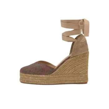 ETRO x Castañer Chiara Wedge Heel High Heels 8cm Women's Tan