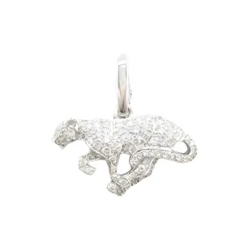 Cartier 2010s 18kt White Gold Panthère Diamond Pendant