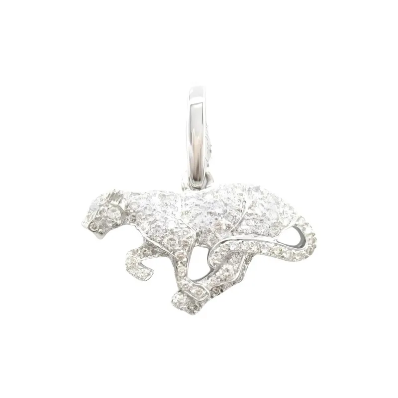 Cartier 2010s 18kt White Gold Panthère Diamond Pendant-0