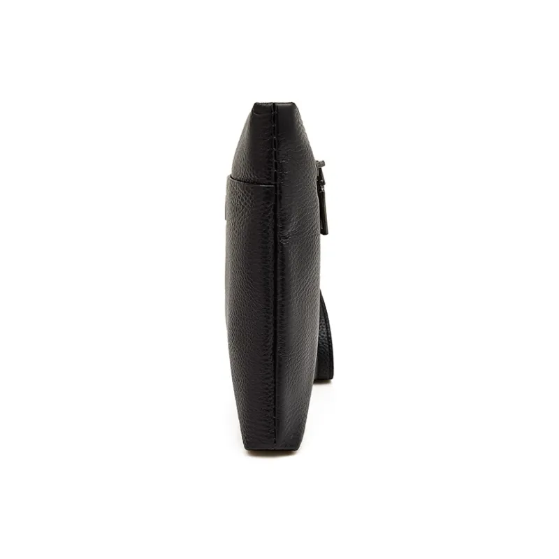 Old Man's Head Cow Leather Clutch Regular Men's Black-4